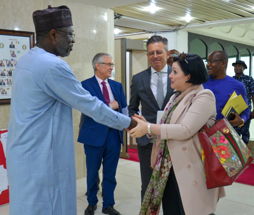 H.E. Dr. Omar Alieu Touray, President of the ECOWAS Commission received Members of the European Union (EU) Delegation to the Federal Republic of Nigeria and ECOWAS today in his Office in Abuja, Nigeria. July 15, 2022, Abuja, Nigeria.