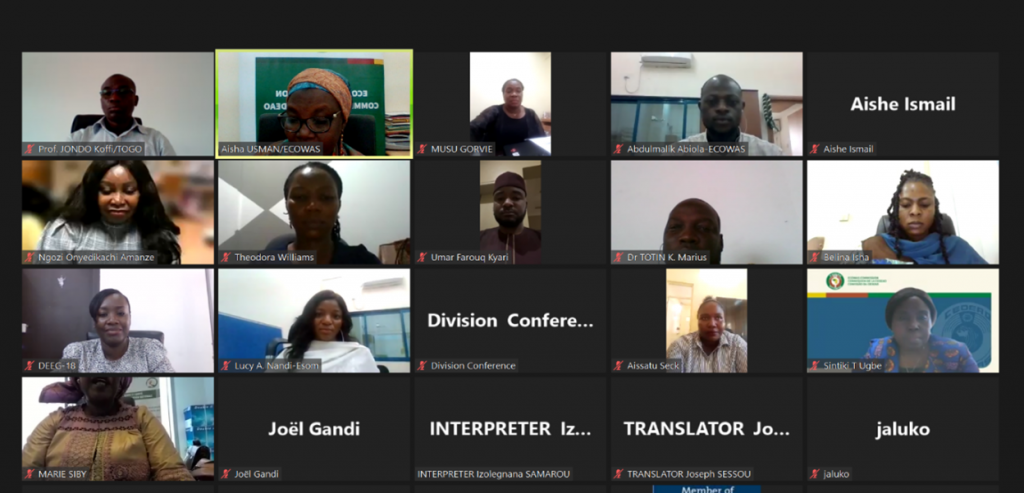 Virtual Validation Meeting on The Report of Feasibility Study on Gender Equality in Education in the Ecowas Region. 30th and 31st August 2022.