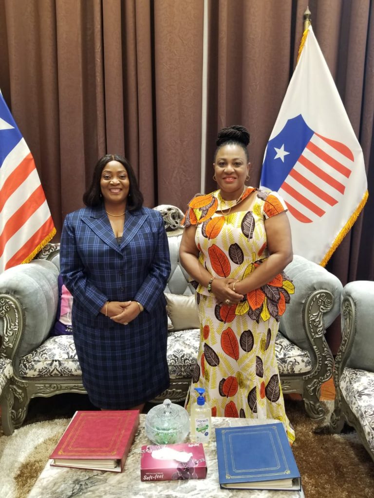 H.E. Josephine Nkrumah, Resident Representative of The President of Ecowas Commission in Liberia pays courtesy call on H.E. Chief Dr. Jewel Howard Taylor, Vice President Of The Republic Of Liberia