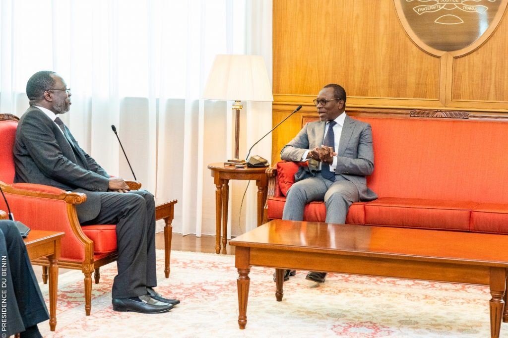 The President of the ECOWAS Commission, Dr Omar Alieu TOURAY, was received in audience by the President of the Republic of Benin, HE Patrice TALON, today October 28, 2022.
