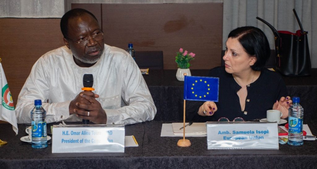 Ambassadors of EU Member States host President Touray to a Breakfast Meeting on Cooperation