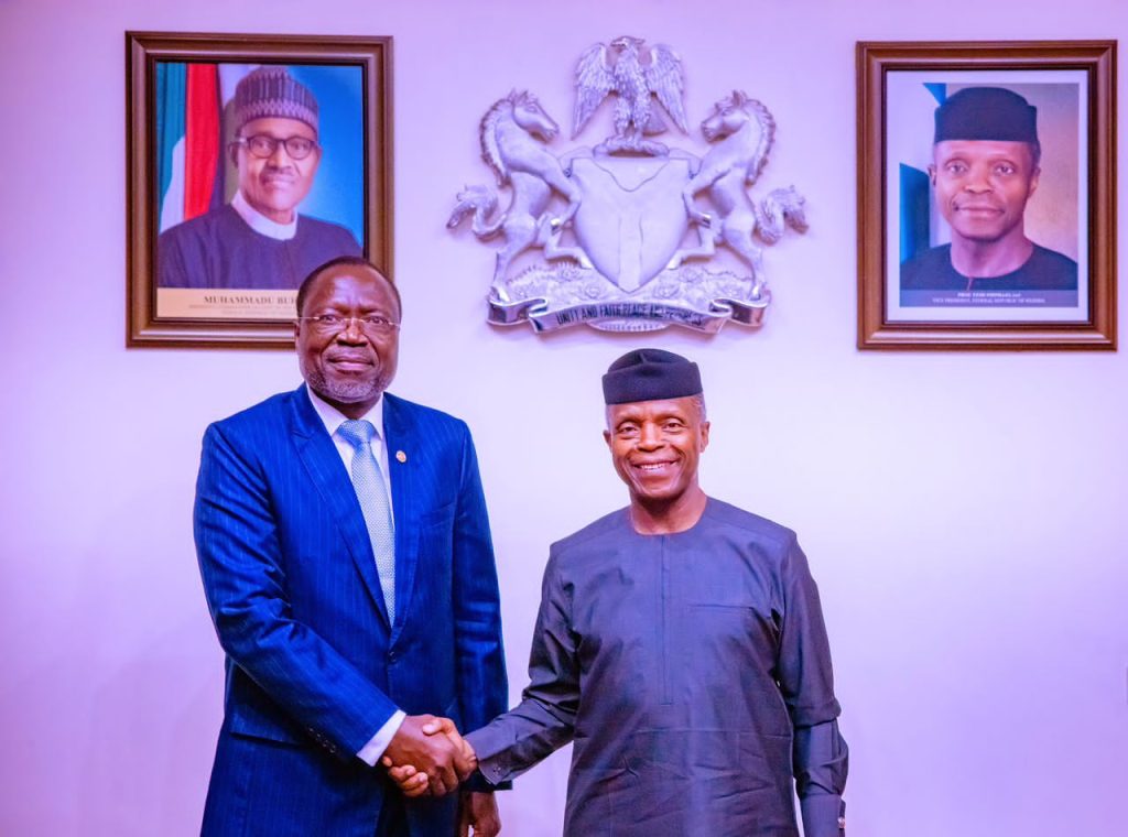 H.E. Dr. Omar Alieu Touray led an ECOWAS delegation on a courtesy visit to H.E. Prof. Yemi Osinbajo