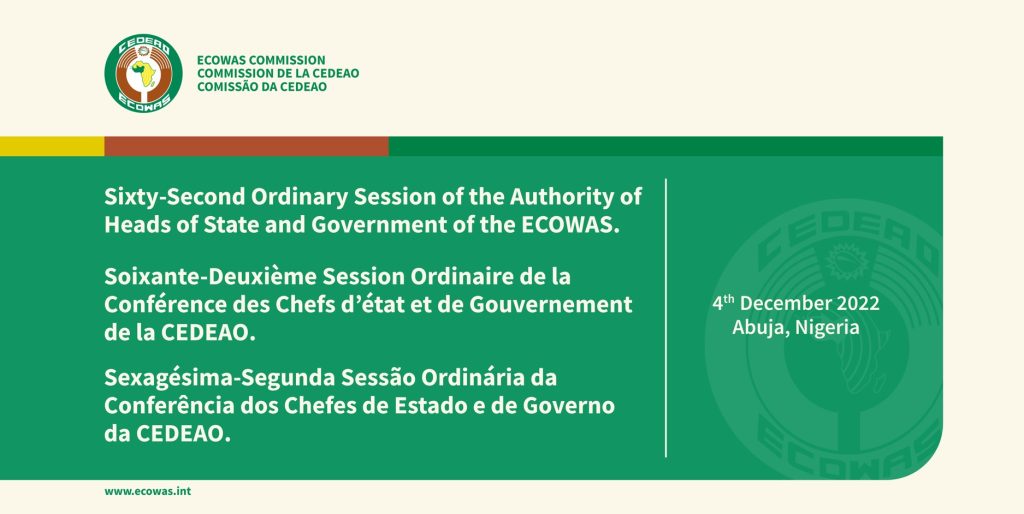 The ECOWAS Authority of Heads of State and Government to hold Sixty-Second Ordinary Session in Abuja