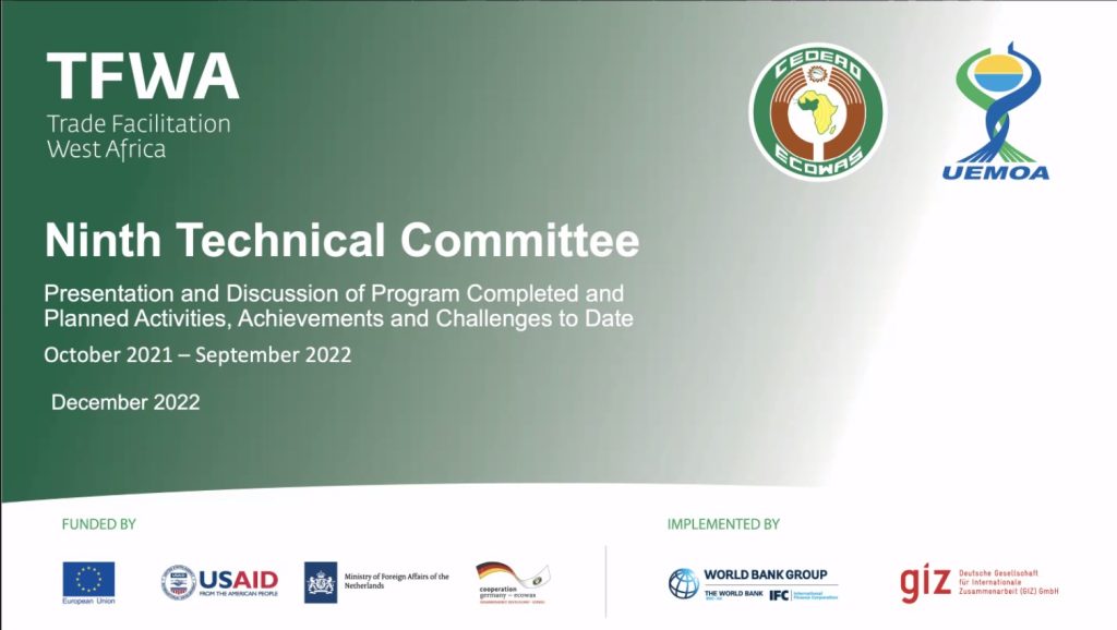 9ème Réunion du Comité Technique du Programme de Facilitation des Echanges en Afrique de l&rsquo;Ouest (FEAO)