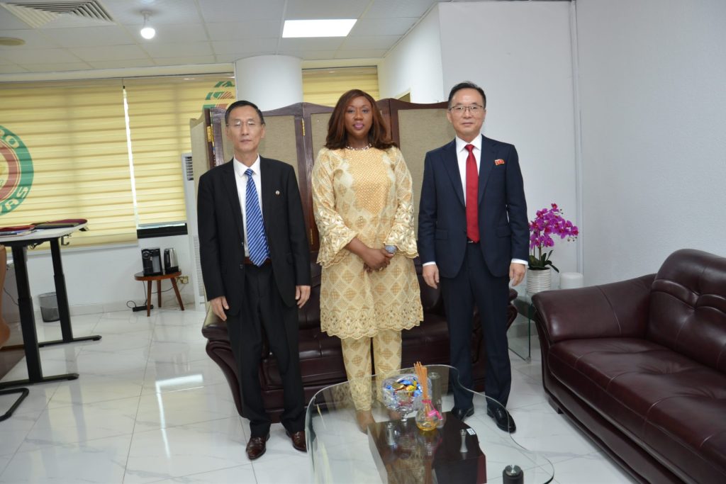 H.E. Damtien L. Tchintchibidja, Vice President of the ECOWAS Commission receives Ambassador Jon Tong of the Democratic People’s Republic of Korea to Nigeria