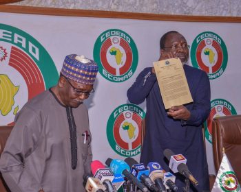 THE PRESIDENT OF THE ECOWAS COMMISSION RECEIVES OPEN LETTER TO ECOWAS HEADS OF STATE AND GOVERNMENT FROM THE FOUNDING FATHER GENERAL YAKUBU GOWON