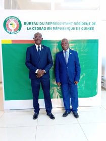 Renforcement des relations diplomatiques: l’Ambassadeur Representant résident de la cedeao en Guinée reçois trois Ambassadeurs extraordinaires et plenipotentiares accredités en Guinée