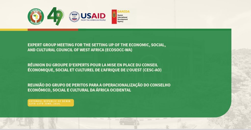 ECOWAS organises the Experts Meeting for the Setting up of Economic, Social and Cultural Council in West Africa (ECOSOCC-WA)