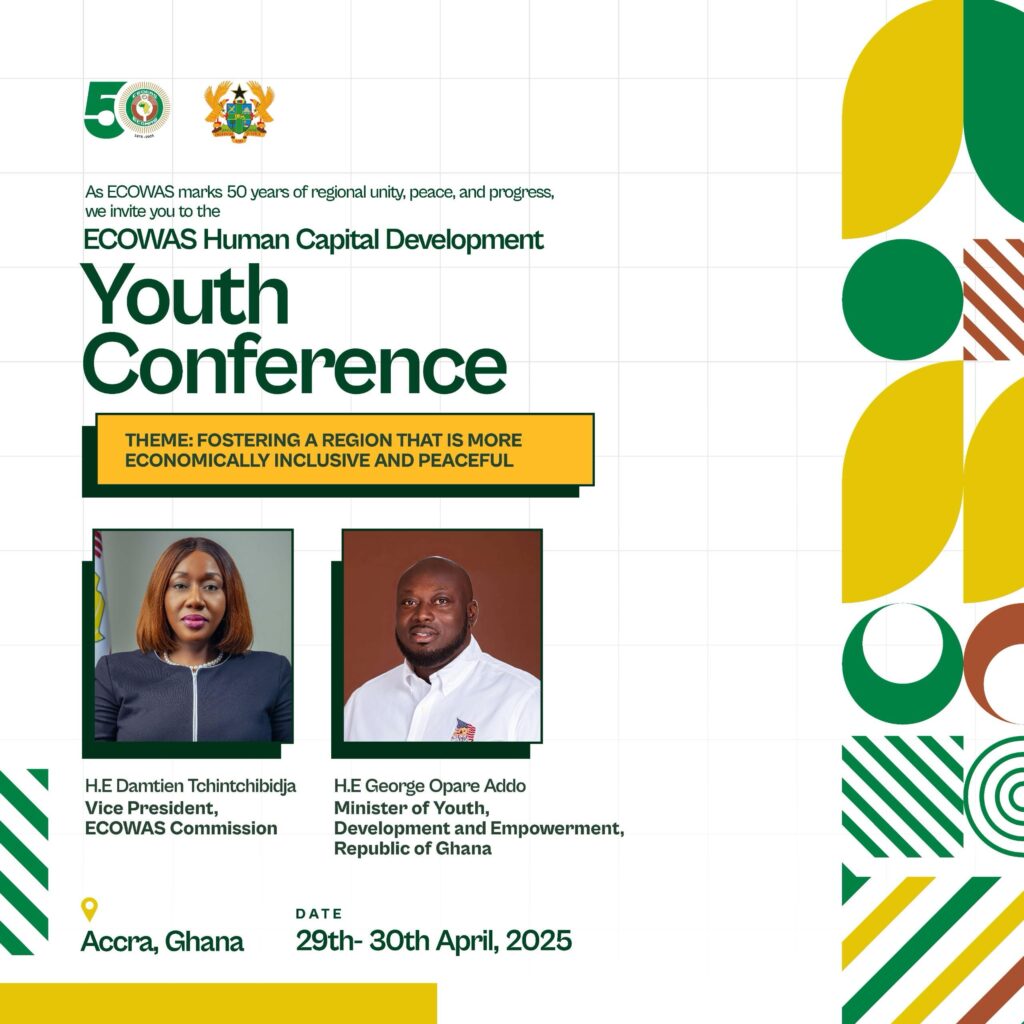 To mark its 50th anniversary, ECOWAS mobilizes youth around a Conference on the Development of an Economically inclusive and Peaceful West Africa.