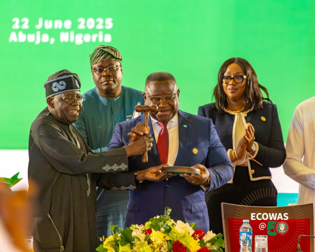 67th ECOWAS Summit: H.E. Julius Maada bio, President of Sierra Leone, is the new chairman of the Authority of Heads of State and Government for a one-year term.