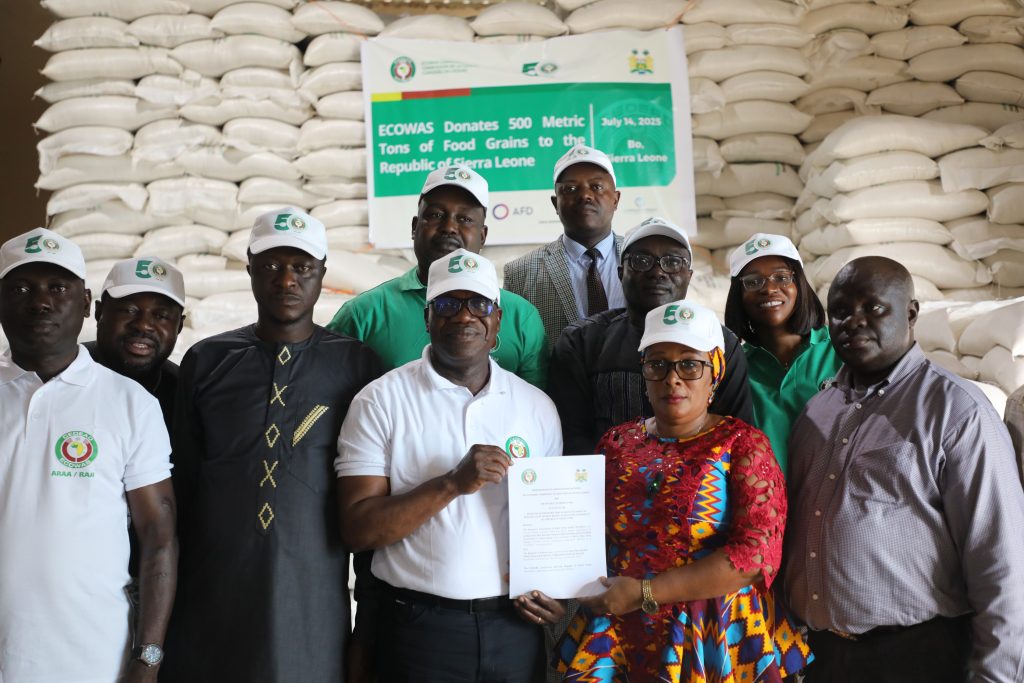 ECOWAS Donates 500 Metric Tons of White Rice to Support National Response Plan of Sierra Leone