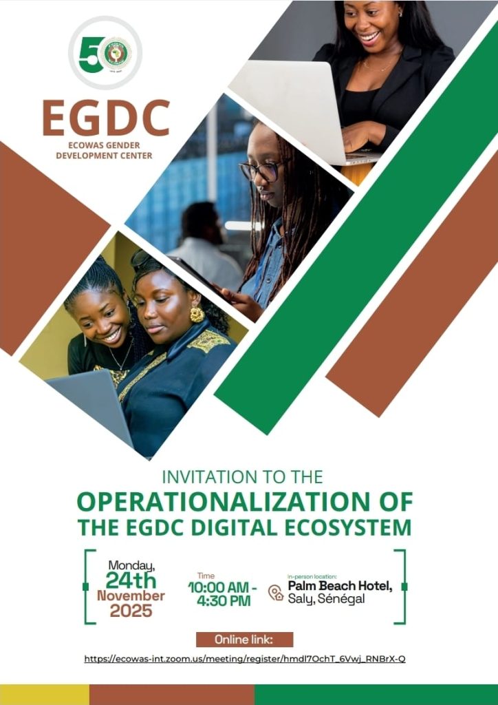 ECOWAS launches the digital ecosystem of the ECOWAS Centre for gender development (CCDG) at a regional workshop in Saly, Senegal