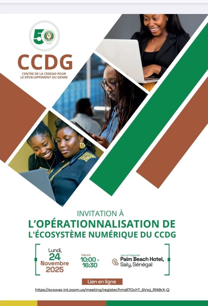 La CEDEAO lance l’écosystème digital du Centre de la CEDEAO pour le développement du Genre (CCDG) lors d’un atelier régional à Saly, Sénégal