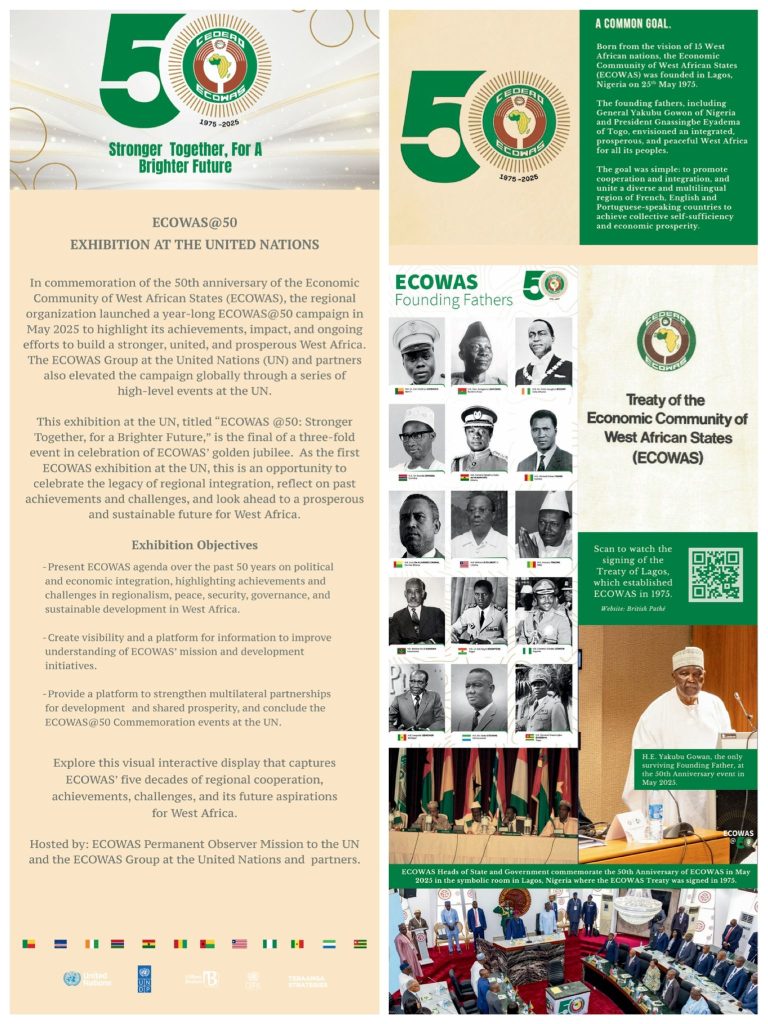 Landmark exhibition on the ECOWAS regional integration project closes ECOWAS golden jubilee commemoration at the United Nations