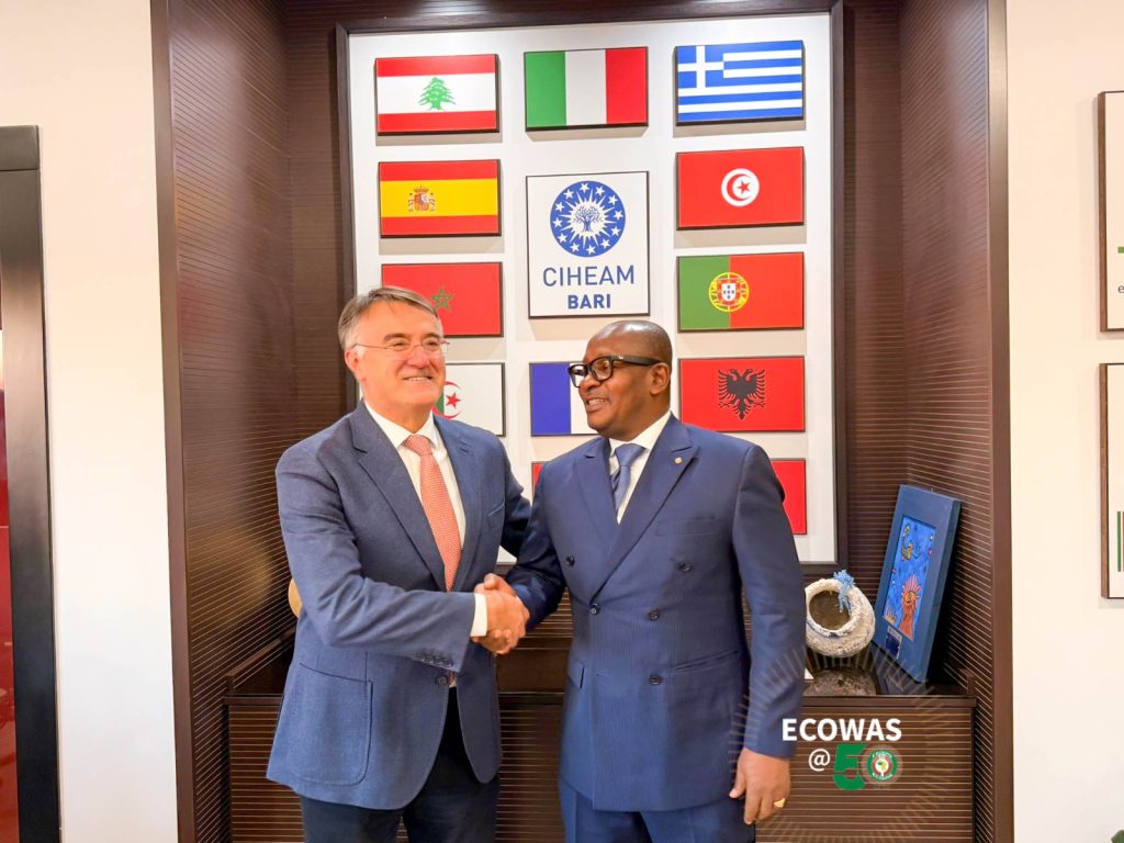 THE ECOWAS COMMISSIONER FOR ECONOMIC AFFAIRS AND AGRICULTURE VISITS THE INTERNATIONAL CENTRE FOR ADVANCED MEDITERRANEAN AGRICULTURAL STUDIES (CIHEAM) IN BARI, ITALY.
