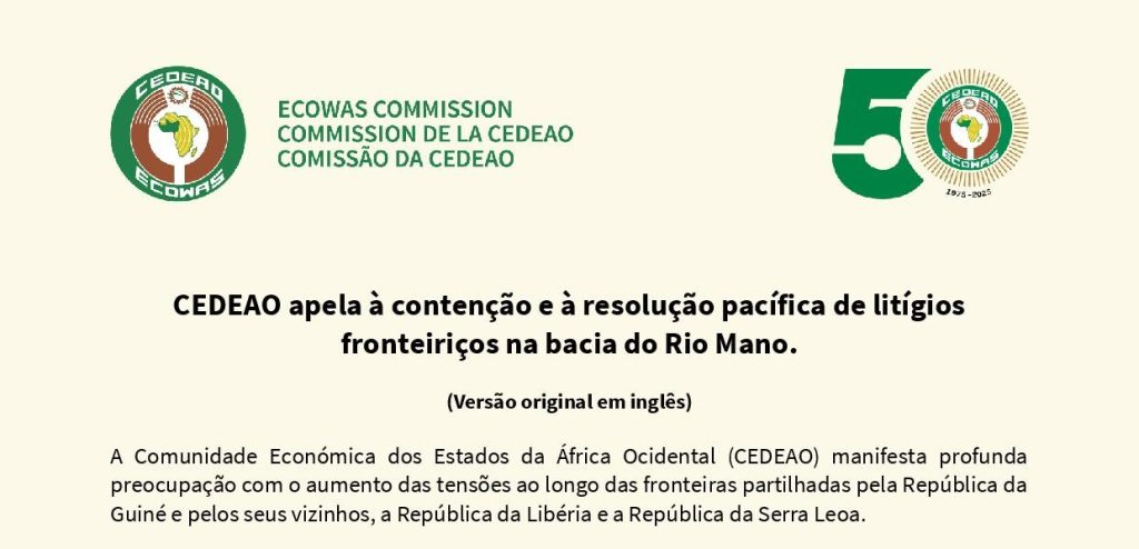 CEDEAO apela à contenção e à resolução pacífica de litígios fronteiriços na bacia do rio mano