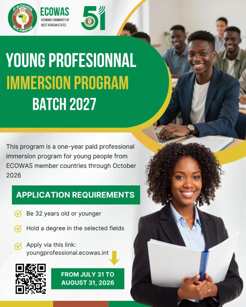 CALL FOR APPLICATIONS FOR ECOWAS IMMERSION PROGRAM 2027
