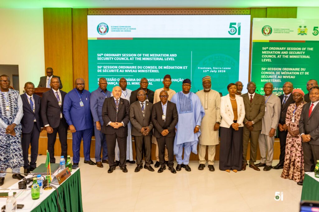 56TH ORDINARY SESSION OF ECOWAS MEDIATION AND SECURITY COUNCIL (MSC) AT THE MINISTERIAL LEVEL HOLDS IN FREETOWN
