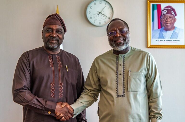 COURTESY MEETING BETWEEN H.E DR. OMAR ALIEU TOURAY,PRESIDENT OF THE ECOWAS COMMISSION AND DR. ADEDEJI EBO, DIRECTOR AND DEPUTY TO THE HIGH REPRESENTATIVE FOR UNODA