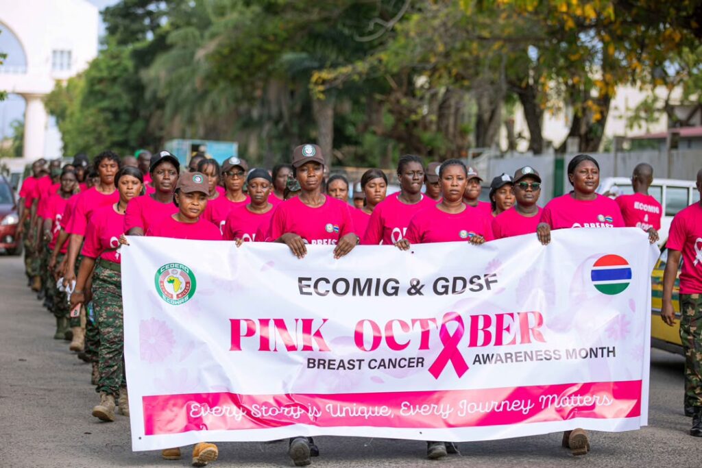 ECOWAS MISSION IN THE GAMBIA (ECOMIG) IN COLLABORATION WITH THE GAMBIAN DEFENCE AND SECURITY FORCES (GDSF) LAUNCHES PINK OCTOBER AWARENESS CAMPAIGN